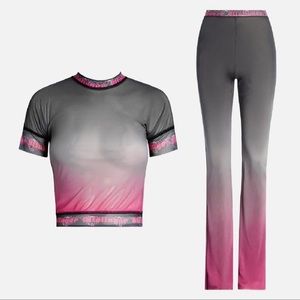 Ottolinger Mesh T-Shirt and Pant Special Fade Sheer Set